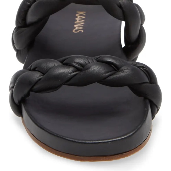 KAANAS Coco Chunky Braided Pool Slide NWT Black - Picture 5 of 5